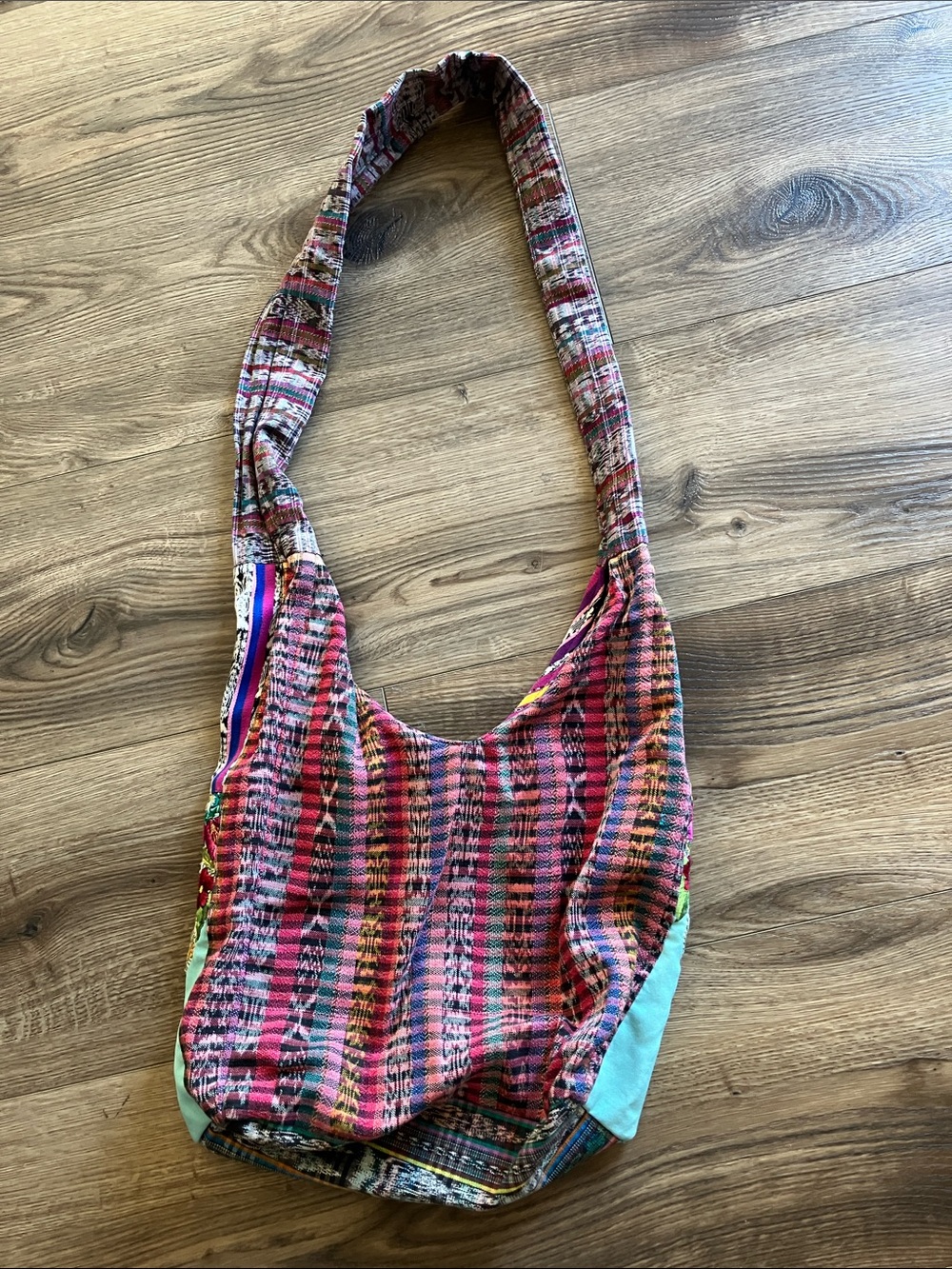 Hand-Embroidered Floral Multicolor Shoulder Bag - Turquoise Accent - Picture 2 of 2